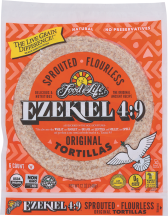 Organic Ezekiel 4:9 Sprouted Grain Tortillas, Burrito Size product image.