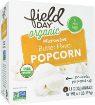 Organic 100 Calorie Butter Flavor Popcorn Mini Pack product image.