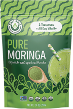100% Organic Pure Moringa Vegetable Powder product image.