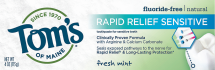 Rapid Relief Sensitive Toothpaste product image.