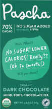 Organic Dark Chocolate Zero Bar product image.